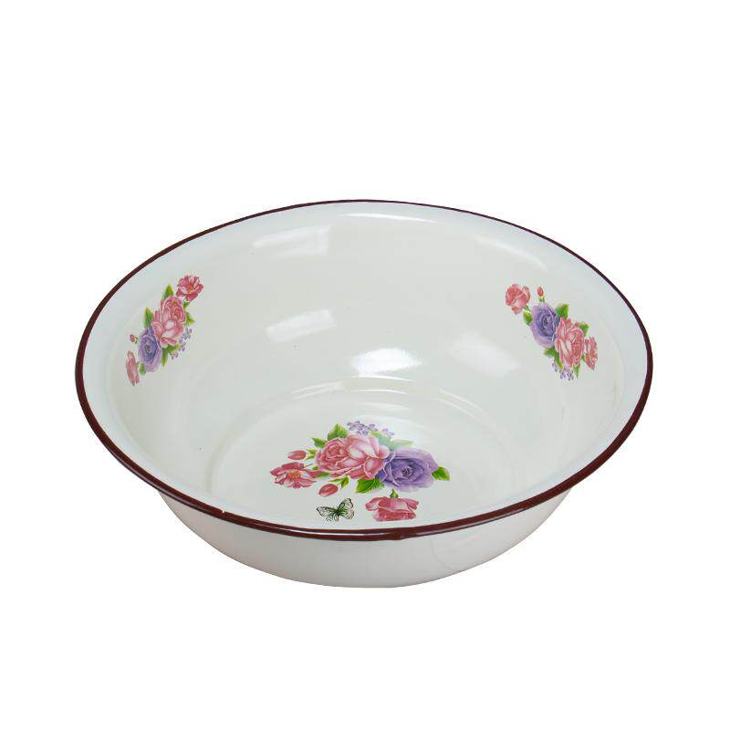 ホーロー洗面台 - 中国風の花柄 - 丸型ボウル