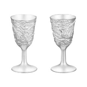 Shunqin Silver Tower 999 Foot Silver Dragon and Phoenix Chengxiang Marriage Paid Cup Pure Silver Wicker Gift to Marry Newcomer Gift