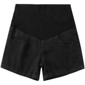 Pregnant women's pants denim trousers in summer triple trousers wear abdomen wide -leg pants loose shorts small leggings summer
