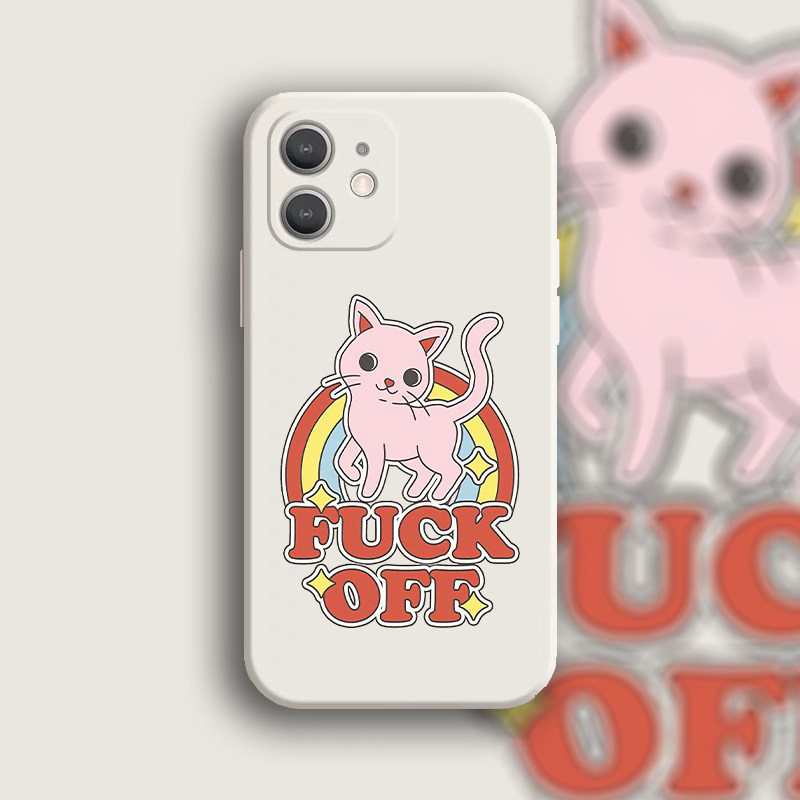Cute Cat with Rainbow Design Phone Case for iPhone 17, 16, 15, 14 and 13