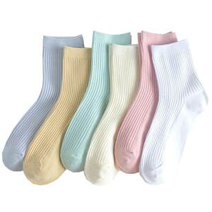 
Socks Women's Mid-calf Socks Solid Color Breathable Spring and Autumn Sweat-Absorbent Women's Socks Candy Color Casual Socks Women's Sweet Short Socks