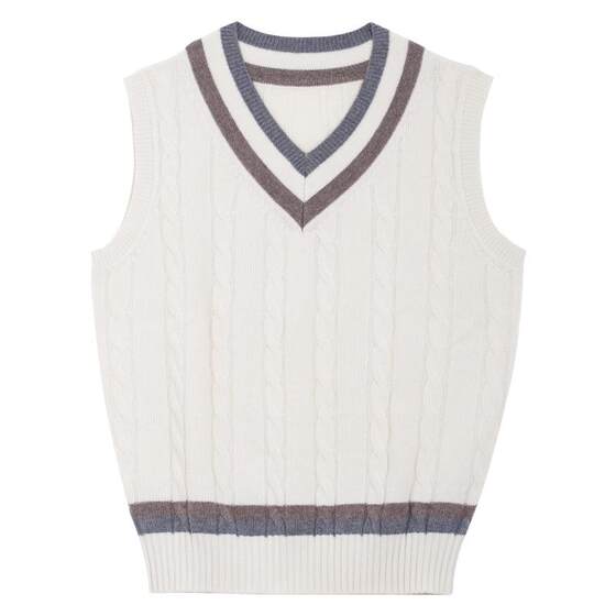 Cultum beautiful nornow wool knitted sleeveless vest over stacking new vest men's retirble Yinglun College wind sweater