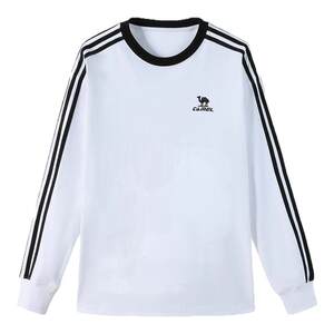 
Camel sports round neck long-sleeved T-shirt for men and women, new autumn casual sweatshirt, three-stripe black and white top
