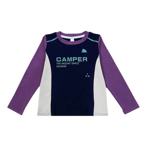 
Mountain style children's high elastic breathable top 2026 autumn outdoor sports for boys and girls spliced slim long-sleeved T-shirt