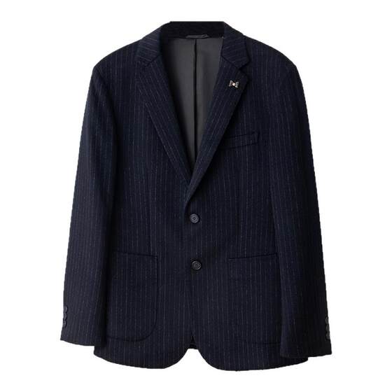 
Removal of the cabinet style! Wool + cashmere! Casual suit for men with striped solid color for autumn and winter