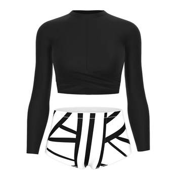 toswim swimsuit women's high waist long sleeves slim swimsuit
