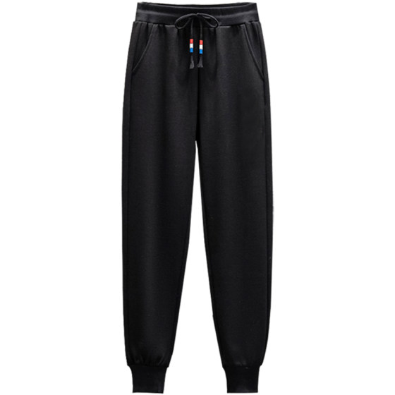 Extra thick lamb velvet sports pants for women with high waist plus velvet thickened outer wear warm cotton pants large size loose slimming tying pants