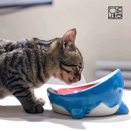 Корм для собак керамическая кошачья чаша карликовые ноги Большая собачья миска бассейн косой рот для защиты шеи