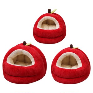 
Red Apple Cat Nest Winter Thickened Semi-Enclosed Warmth for All Seasons Spring Festival New Year Festive Christmas Pet Supplies