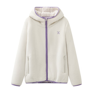 拉夏贝尔/La Chapelle户外连帽摇粒绒外套女秋冬季新款保暖抓绒衣