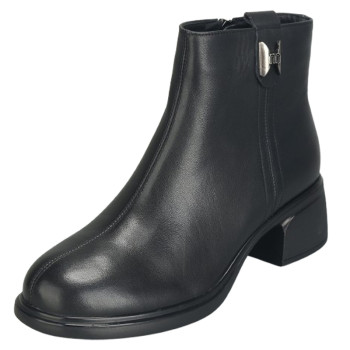 
Wide fat feet large size women's shoes 41 to 43 autumn and winter new leather boots thick heel Martin boots short boots wide toe women's boots