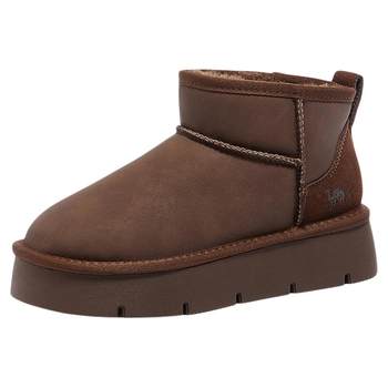 Camel women's shoes 2025 winter new thick-soled snow boots plus velvet thickened cotton shoes warm boots for women