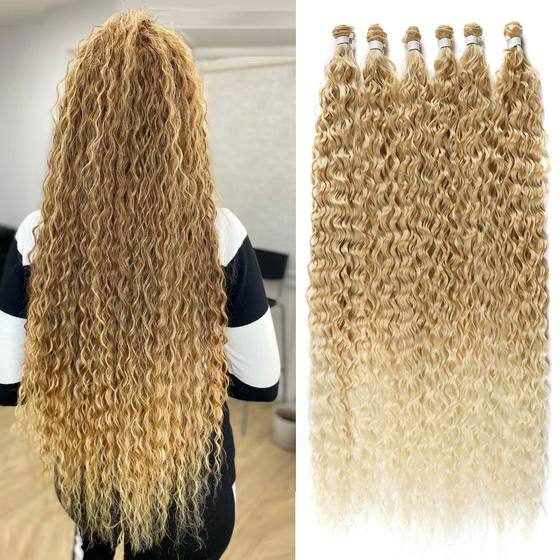 Synthetic Curly Hair Bundles Water Wave Extensions Weave