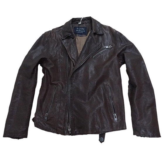 
[Small Size Special] Autumn and Winter Slim Double Collar Genuine Leather Jacket Men's Leather Jacket Top Layer Sheepskin Cycling Jersey