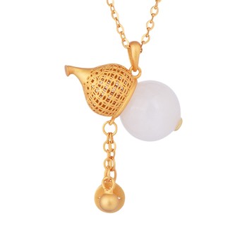 Queen's Day Gourd Old Temple Gold necklace 925 Silver
