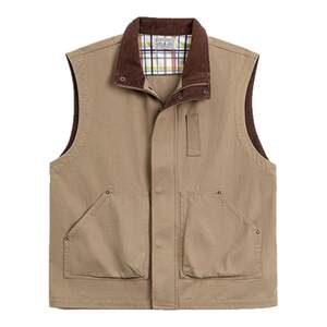 
Madden workwear American retro safari vest hunting suit pure cotton khaki corduroy vest jacket men's spring