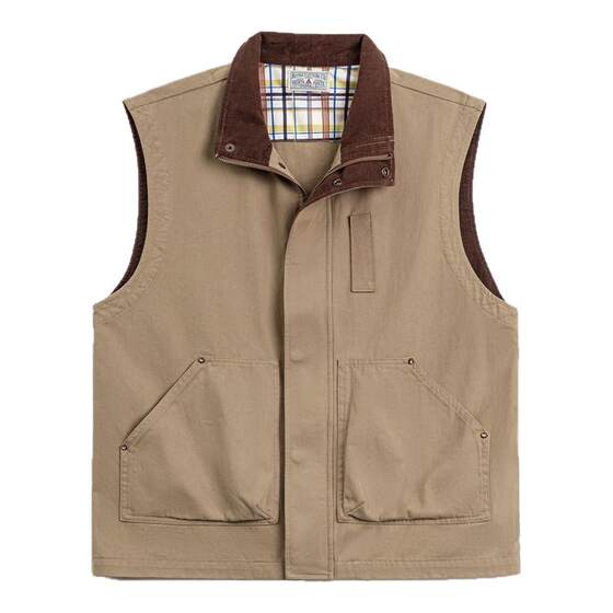 
Madden workwear American retro safari vest hunting suit pure cotton khaki corduroy vest jacket men's spring