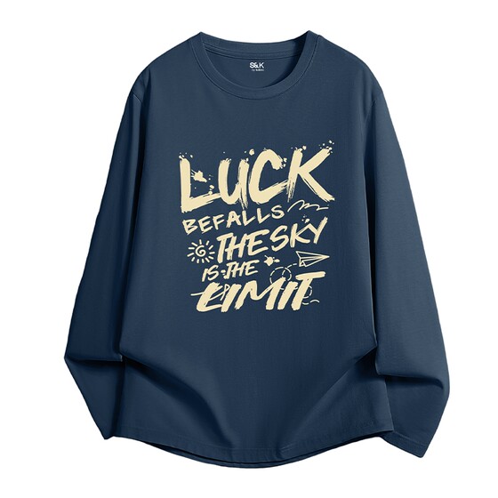 
Baleno S/K men's long-sleeved T-shirt pure cotton round neck American street trend top boys heavy T-shirt A