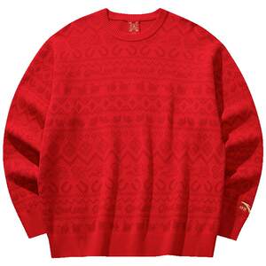 
ANTA Good things happen New Year red animal year sweater casual long-sleeved knitted sweatshirt for women 152618708