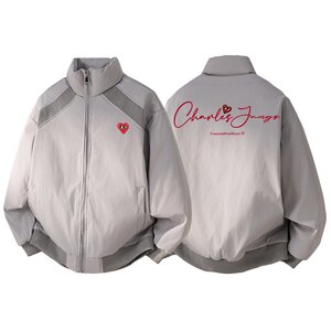 
Charles Heart American Deconstructed Stand Collar Cotton Coat Men's Winter New Winter Warmth Stand Collar Couple Couple Cotton Coat Jacket