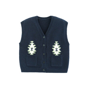 
Yantaijia children's clothing children's sweater vest spring clothes boys V-neck knitted cardigan vest boys tops trendy