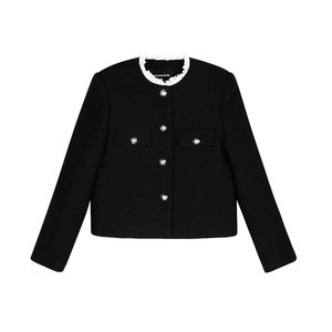 
pusumede Milan Pictorial fake two-piece small fragrant jacket women's design sense high-end temperament short top