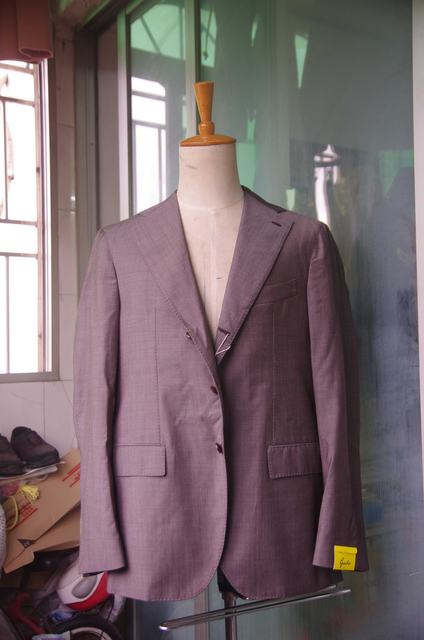 gabo napoli ຂົນແກະສີຂີ້ເຖົ່າອ່ອນໆ handmade suit jacket it54