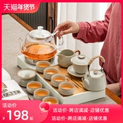 Bộ trà Kung Fu nhà 2023 mới bàn trà ấm trà khay đựng nước hoàn toàn tự động tích hợp trà nồi hơi