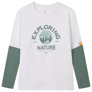 
361 children's clothing boys' long-sleeved T-shirt breathable sweater 2026 spring new style medium and large children's fake two-piece tops