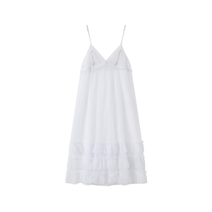 
Chemical Girl Escapes from the Garden of Eden plaid embroidery semi-sheer mesh dress layered with cake pleated long skirt