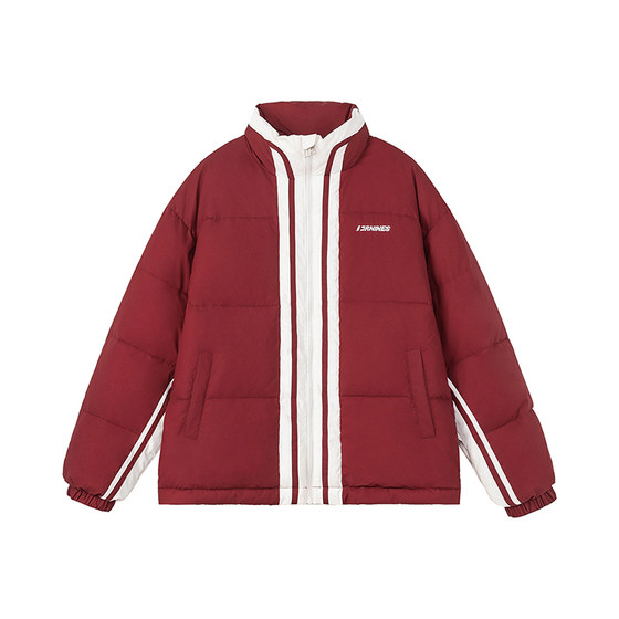 
FORNINES contrasting color stand collar red cotton coat men and women fashion brand couple bread suit winter thickened cold-proof jacket jacket