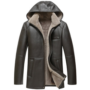 Primary ecological fur integrated winter men's clothing men's hats with hat jacket leather coat men's fur wool wool coat
