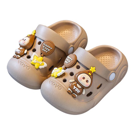 
Baby Breathable Croc Shoes Summer Cartoon Baby and Toddler Baotou Non-slip Soft Sole Two-Wear Sandals for Home and Outings