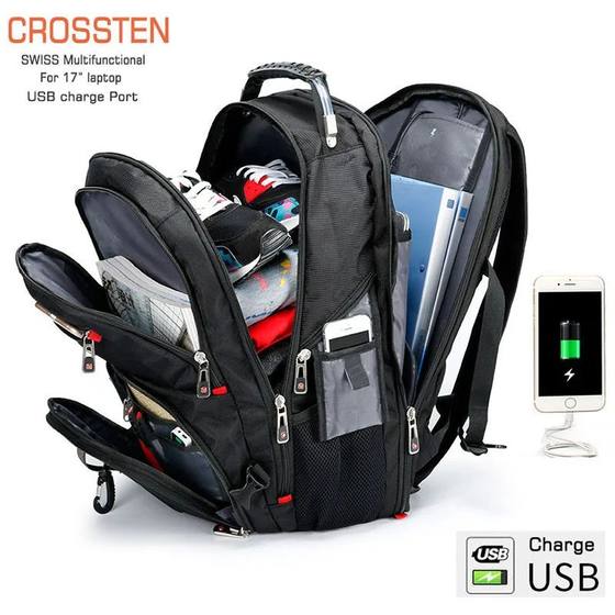 Swiss-Multifunctional bags Durable 17 Inch Laptop Backpack,