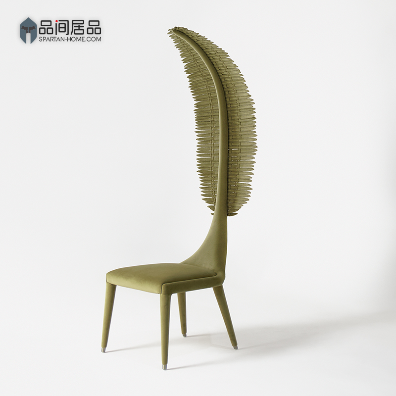 创意羽毛椅芭蕉椅扇形椅现代设计师餐椅异形手编布艺单人休闲椅