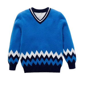 
Boys Thickened Pullover Sweater Children's Cashmere Sweater Round Collar Metal Children's Knitted Wool College Baby Pullover Base