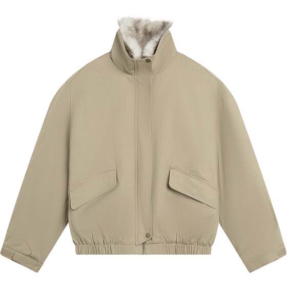 
Li Ning Cotton Clothing Women's Autumn and Winter 2025 New Short Jacket Thickened Warm Barn Jacket Stand Collar Loose Sportswear