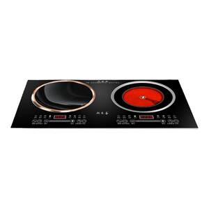 
2025 new dual stove induction cooker embedded electric ceramic stove table-type dual stove household 3500W one flat and one concave explosive stir-fry