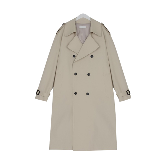 Choi Joon Men's Mid-Length Trench Coat - Off-White Korean Style