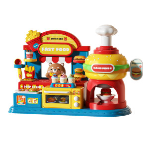 Burger store color clay toys children's plasticine handmade DIY mold set hamburger store ultra light clay boy and girl 5