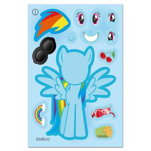 Popular cartoon My Little Pony, cute and creative DIY stickers, face-changing Rainbow Dash stickers, animals, Applejack self-adhesive stickers, educational children's toys, stickers, stickers, dress-up animal stickers