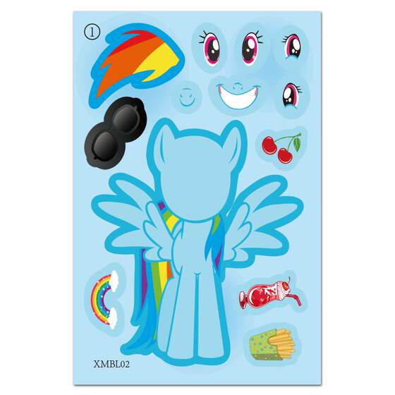Popular cartoon My Little Pony, cute and creative DIY stickers, face-changing Rainbow Dash stickers, animals, Applejack self-adhesive stickers, educational children's toys, stickers, stickers, dress-up animal stickers