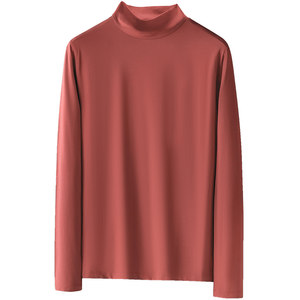 
Modal long-sleeved T-shirt men's thin inner half turtleneck bottoming shirt solid color mid-collar shirt antibacterial and anti-mite autumn clothing