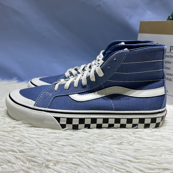 Vans Sk8-Hi SF个性棋盘格鞋边温柔蓝男女同款板鞋子VN0A4BX2B6V