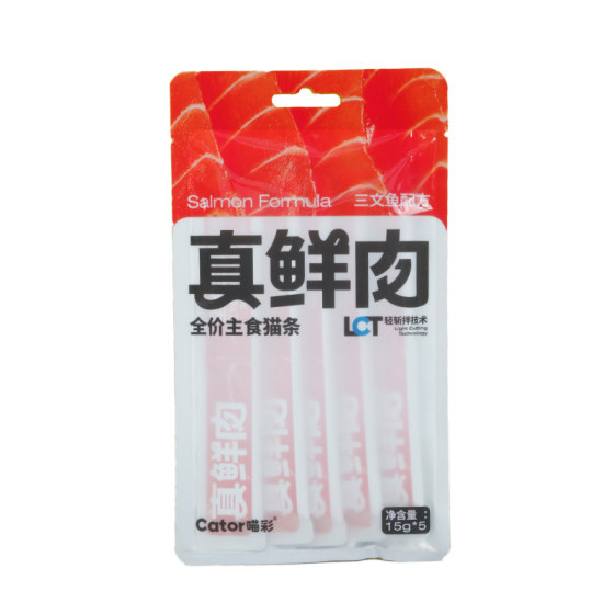 
Cator real fresh meat staple food cat strips cat hydration into young cat nutrition nourishing wet food cat food 15g*5 pieces