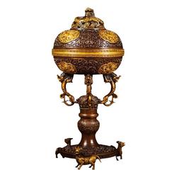 Official Chen Qiaosheng Stove Direct Store Flagship Store Shiqing Panlong Button Bean Style Incense Burner Antique Xuande Stove Incense Burner Collection