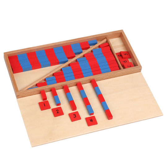 Montessori Number Sticks - Red & Blue Wooden Teaching Aids