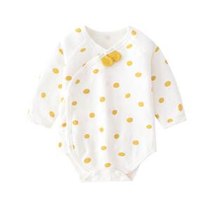 
Bag fart clothing baby spring and autumn baby triangle harem pure cotton long-sleeved polka-dot jumpsuit newborn boneless crawling suit