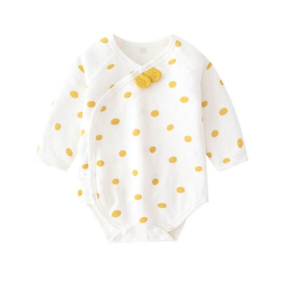
Bag fart clothing baby spring and autumn baby triangle harem pure cotton long-sleeved polka-dot jumpsuit newborn boneless crawling suit