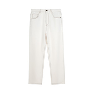
[Elegant Gentleman] High-end retro white cotton autumn men's fitted straight jeans DBJ385